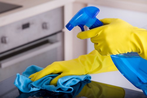 End of tenancy cleaning checklist and cleaning supplies for Acton property